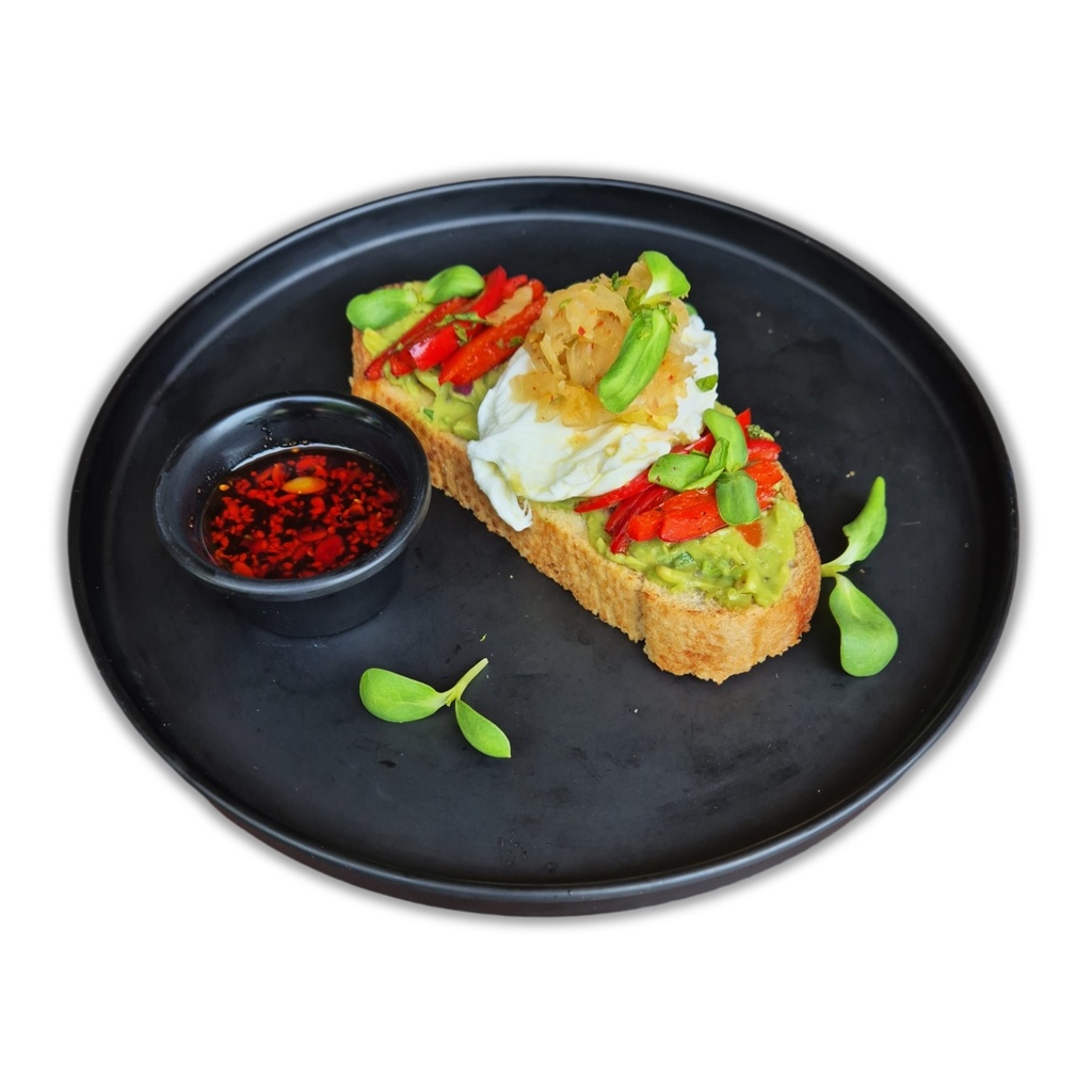 AVOCADO
TOAST WITH KIMCHI AND POACHED EGG